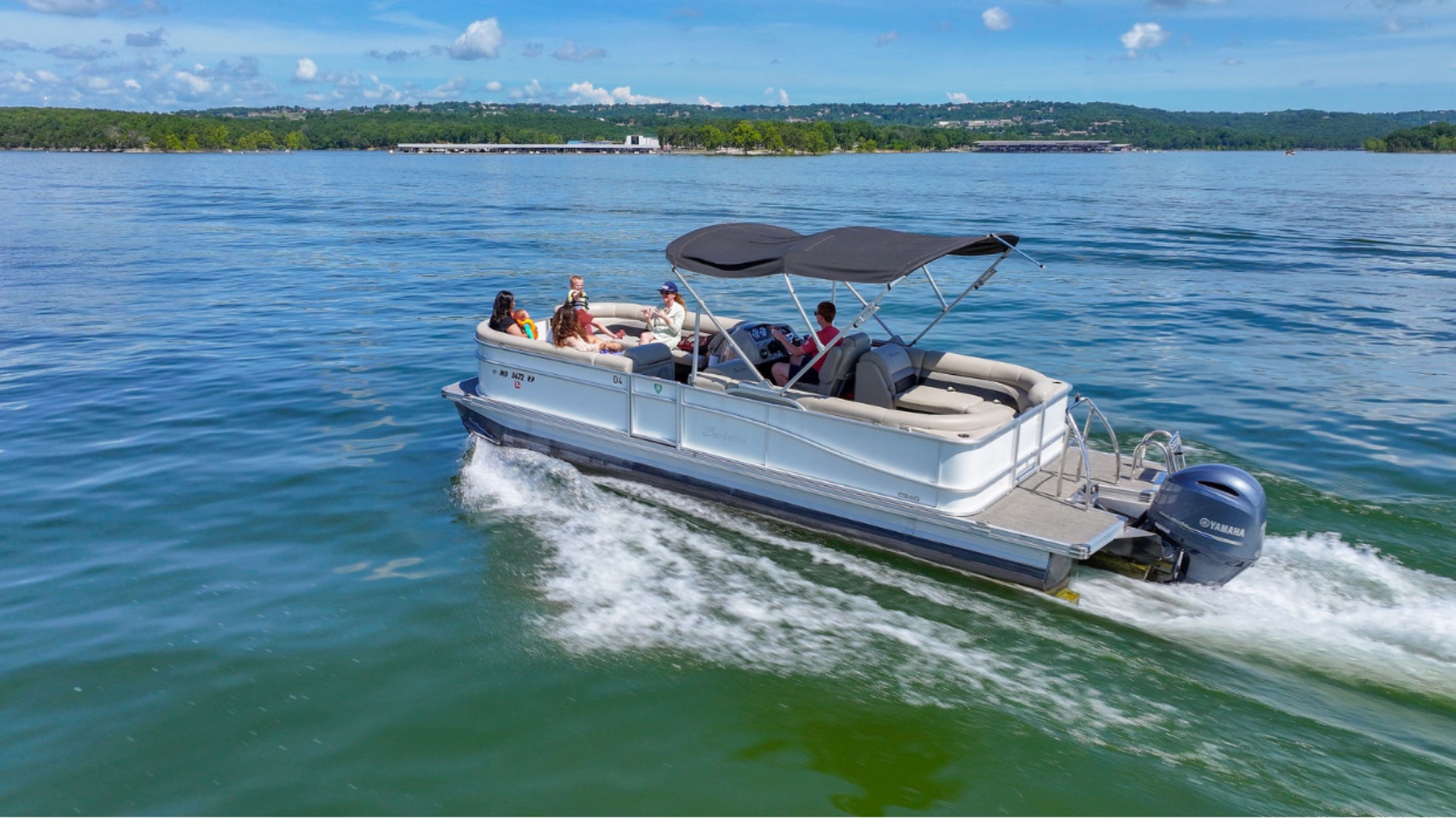 A Barletta pontoon cruising on Table Rock Lake